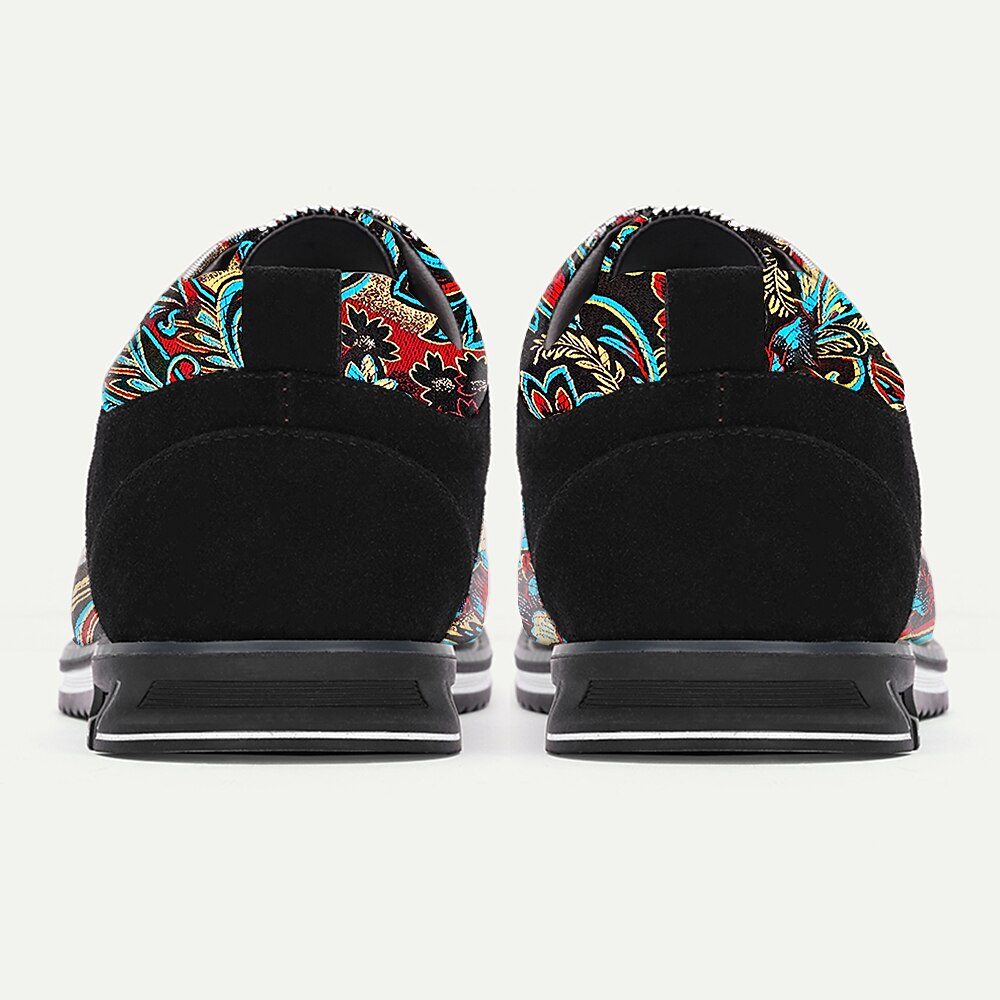 Men's Black and Turquoise Jacquard Brocade Dress Shoes