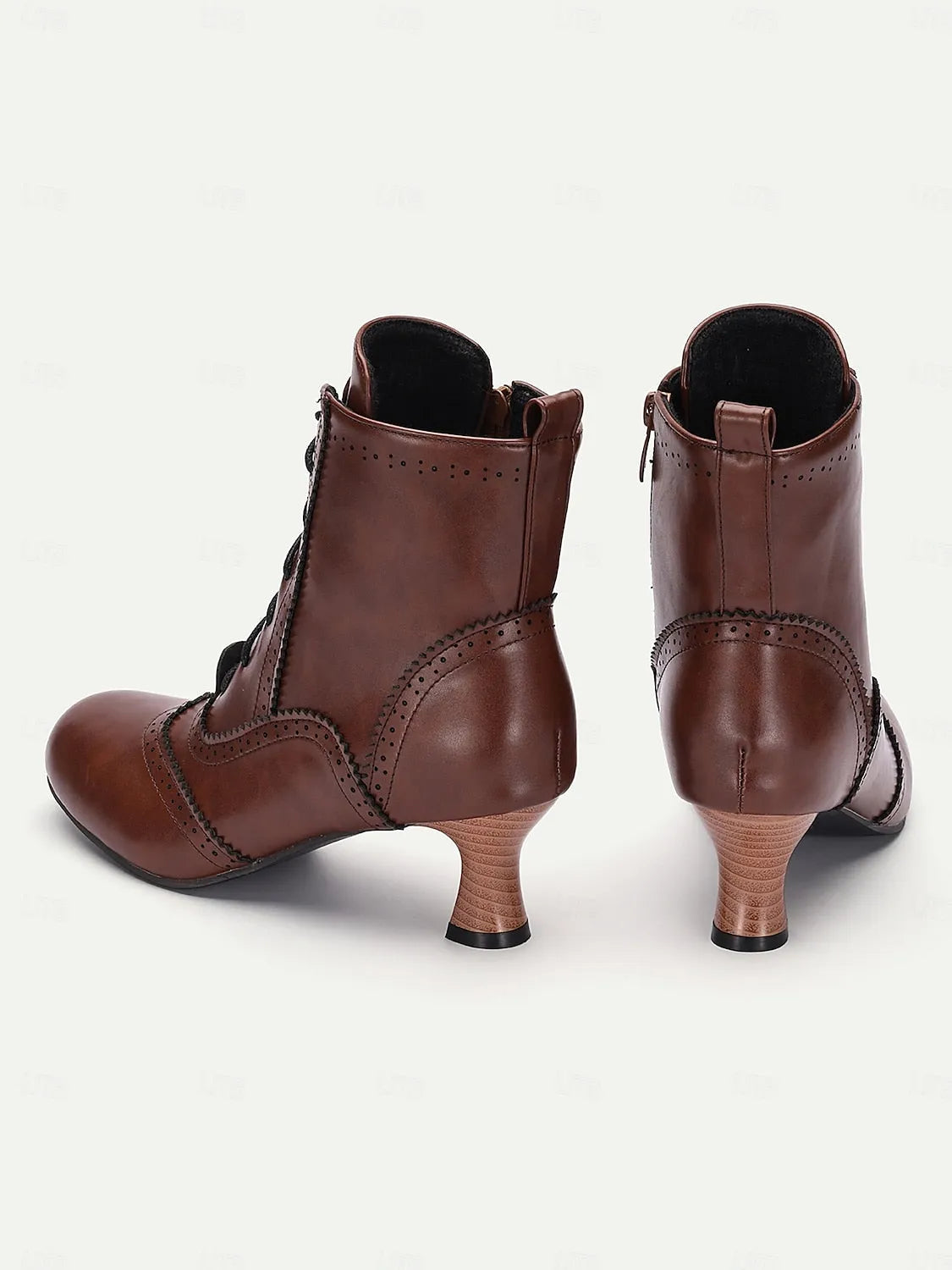 Women's Victorian-Style Lace-Up Leather Ankle Boots