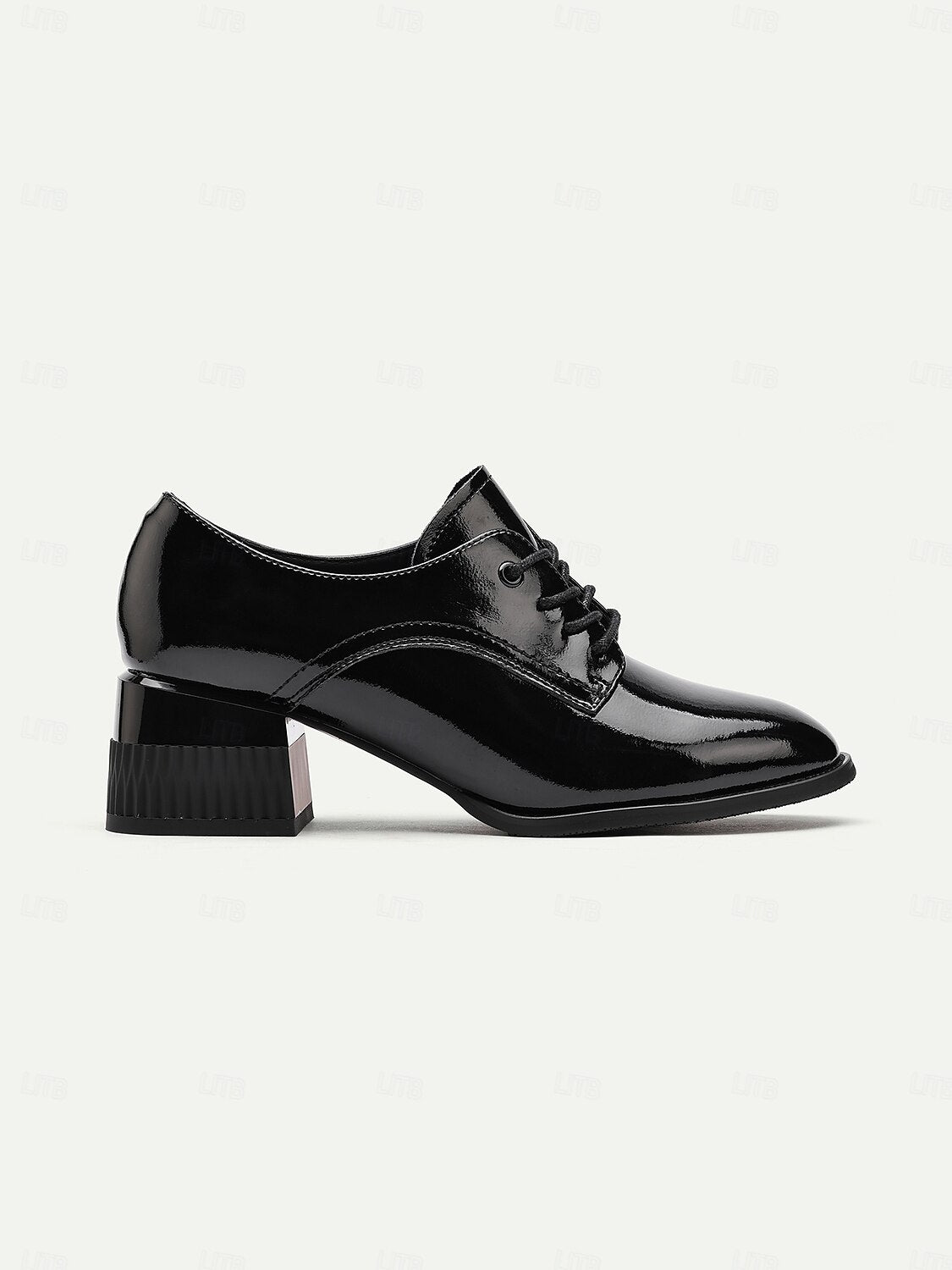 Women's Black Patent Leather Oxford Shoes – Premium Cowhide Formal Lace-Up Shoes for Weddings, Business, and Special Occasions