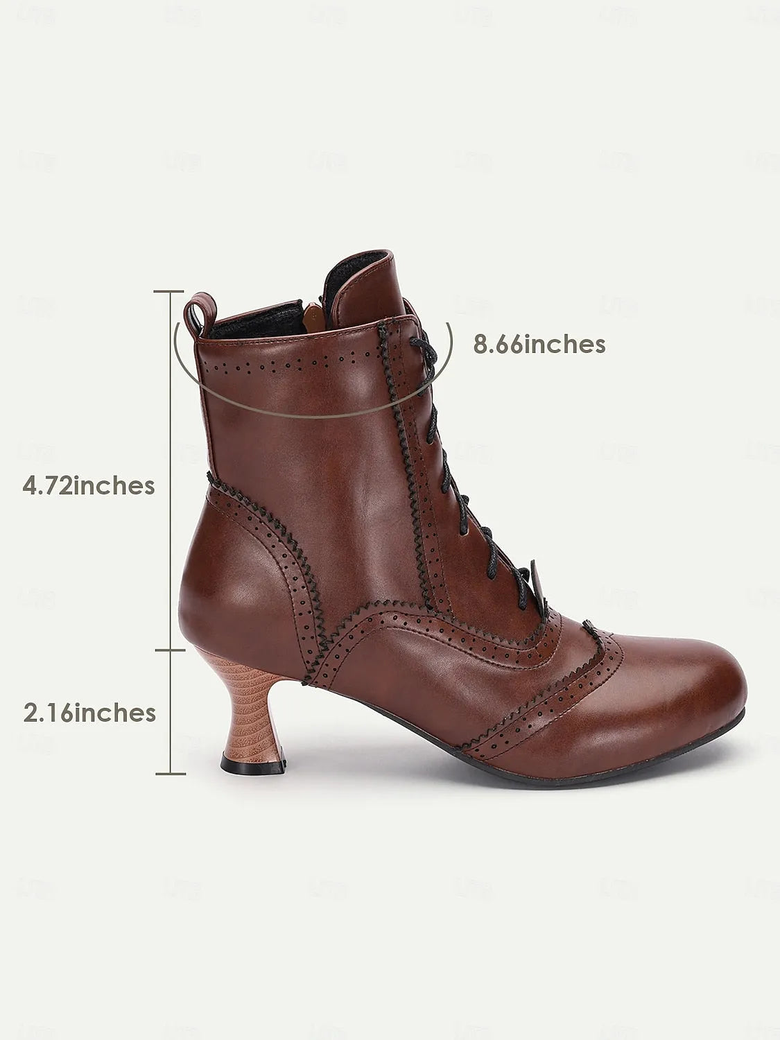 Women's Victorian-Style Lace-Up Leather Ankle Boots