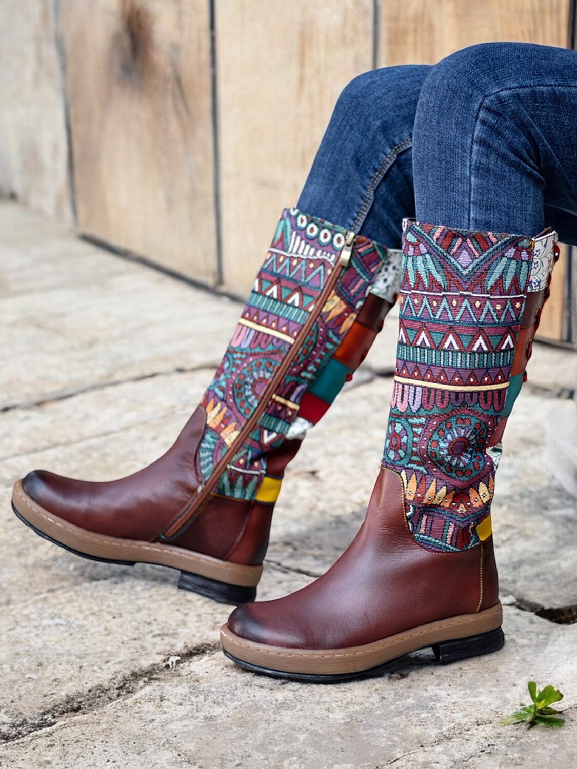 Boho leather boots fashion