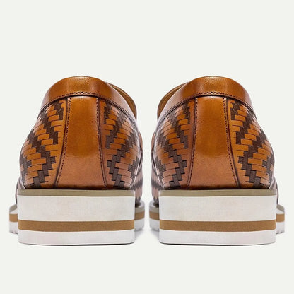 Men's Woven Leather Penny Loafers - Tokiyos