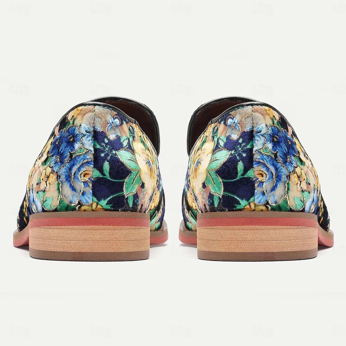 Men's Floral Patterned Velvet Loafer Horsebit - Tokiyos