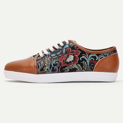 Men's Floral Embroidered Lace-Up Sneakers - Tokiyos