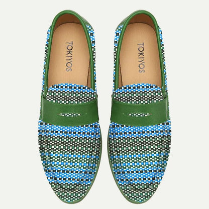 Men's Artisanal Woven Leather Loafers - Tokiyos