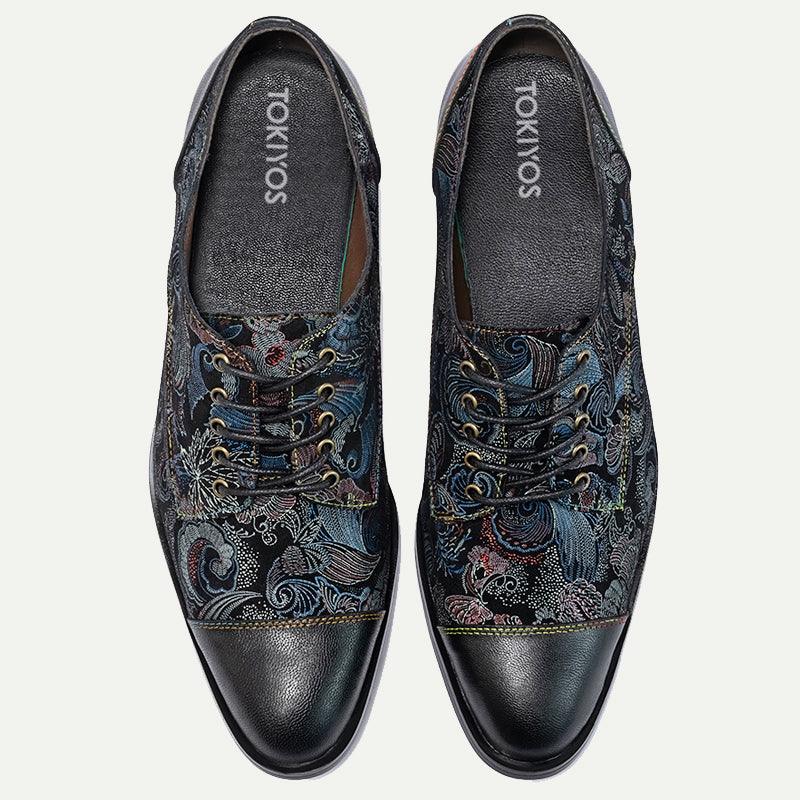 Men's Paisley-Print Brogue Oxford Shoes – Tokiyos