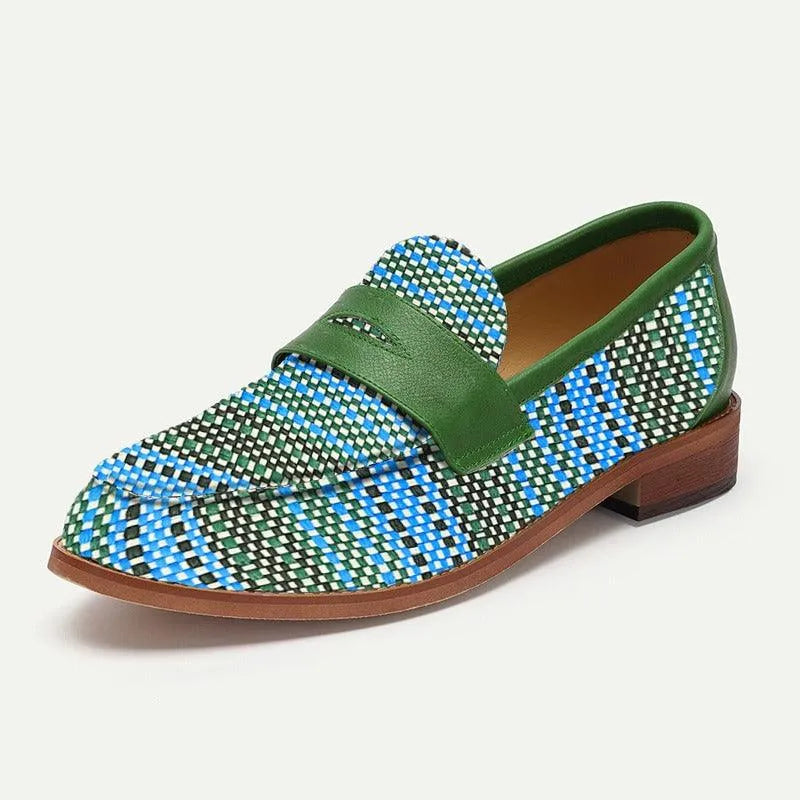 Men's Artisanal Woven Leather Loafers - Tokiyos