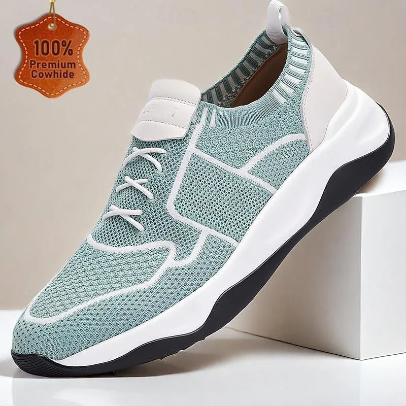 Men's Lightweight Breathable Knit Sneakers - Stylish Athletic Running Shoes with Cushioned Sole - Tokiyos