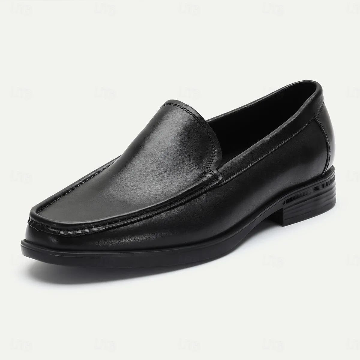 Men's Black Leather Casual Slip-On Shoes - Tokiyos