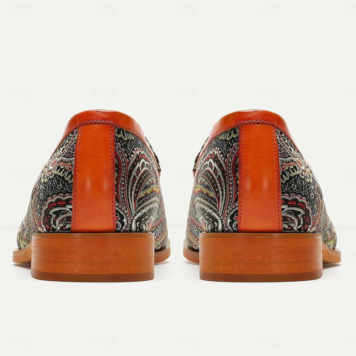 Men's Paisley Patterned Loafers: Colorful Slip-On Shoes with Horsebit Detail - Tokiyos