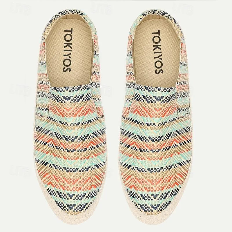 Men's Woven Slip-On Mules - Casual Summer Espadrilles - Tokiyos