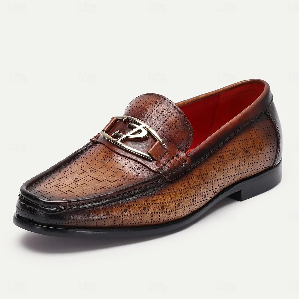 Men's Classic Perforated Leather Horsebit Loafers - Tokiyos