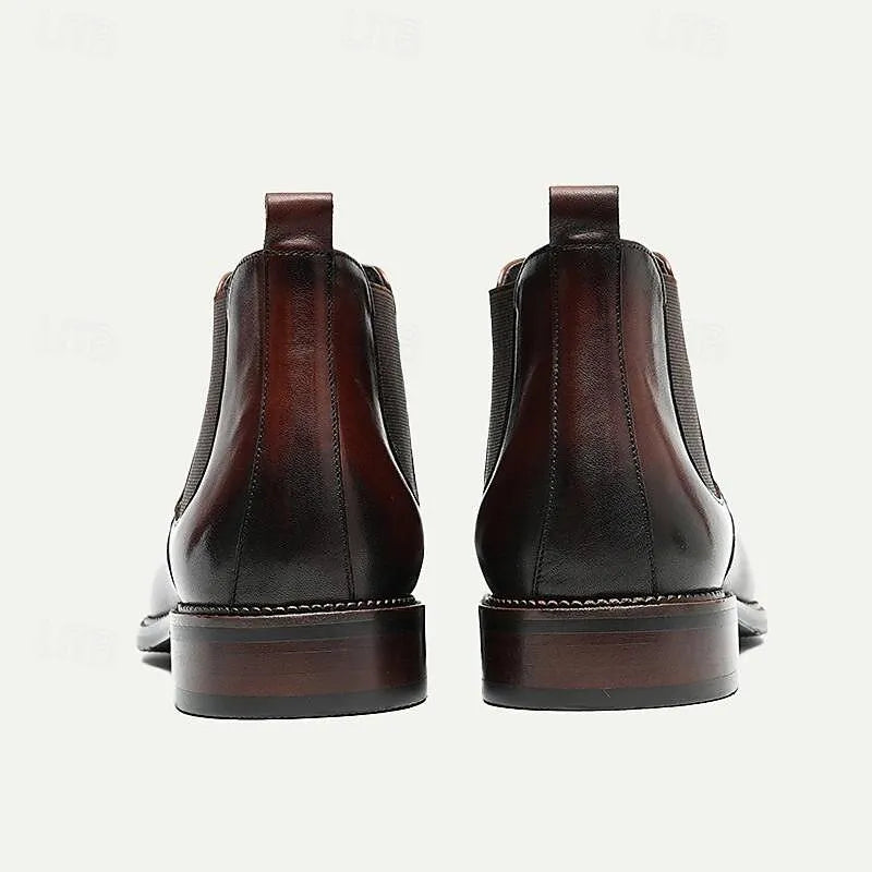 Men's Handmade Leather Chelsea Boots - 100% Cowhide with Detailed Stitching - Tokiyos