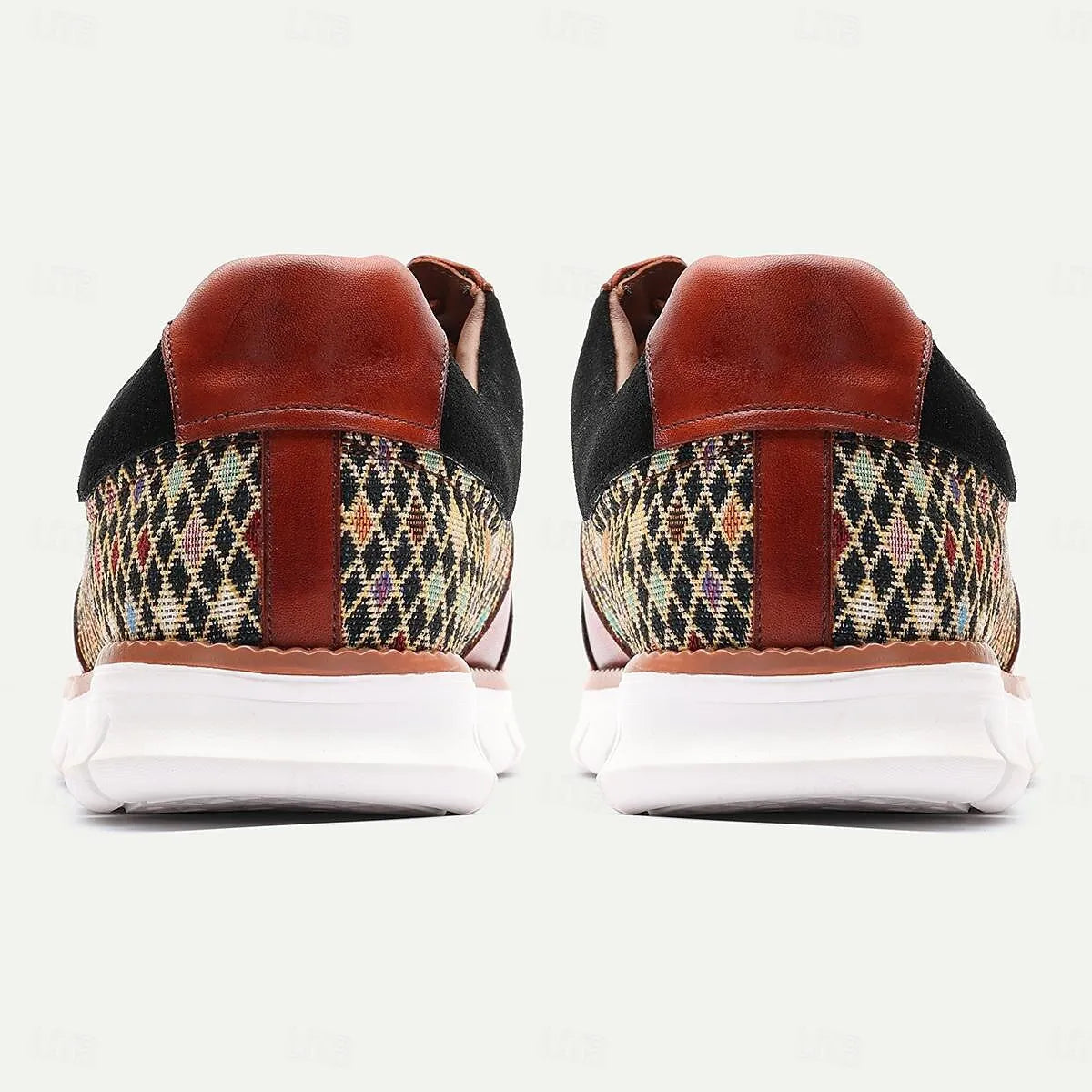 Men's Houndstooth Sneakers with Leather Accents - Tokiyos