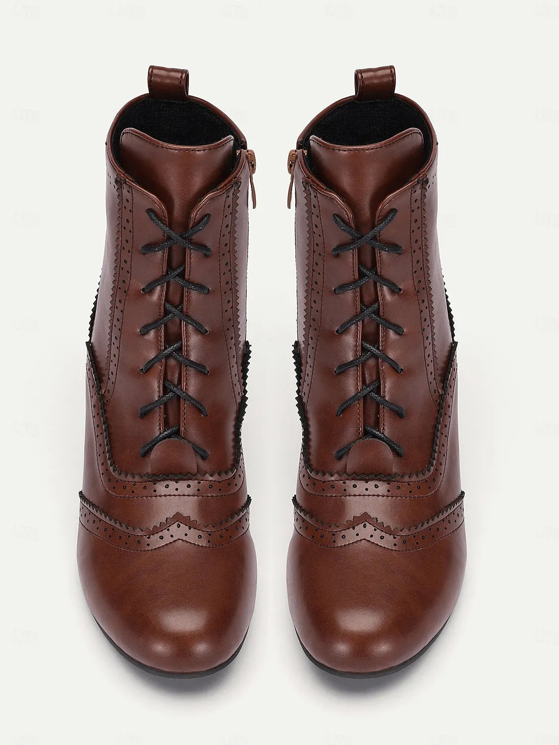 Women's Victorian-Style Lace-Up Leather Ankle Boots