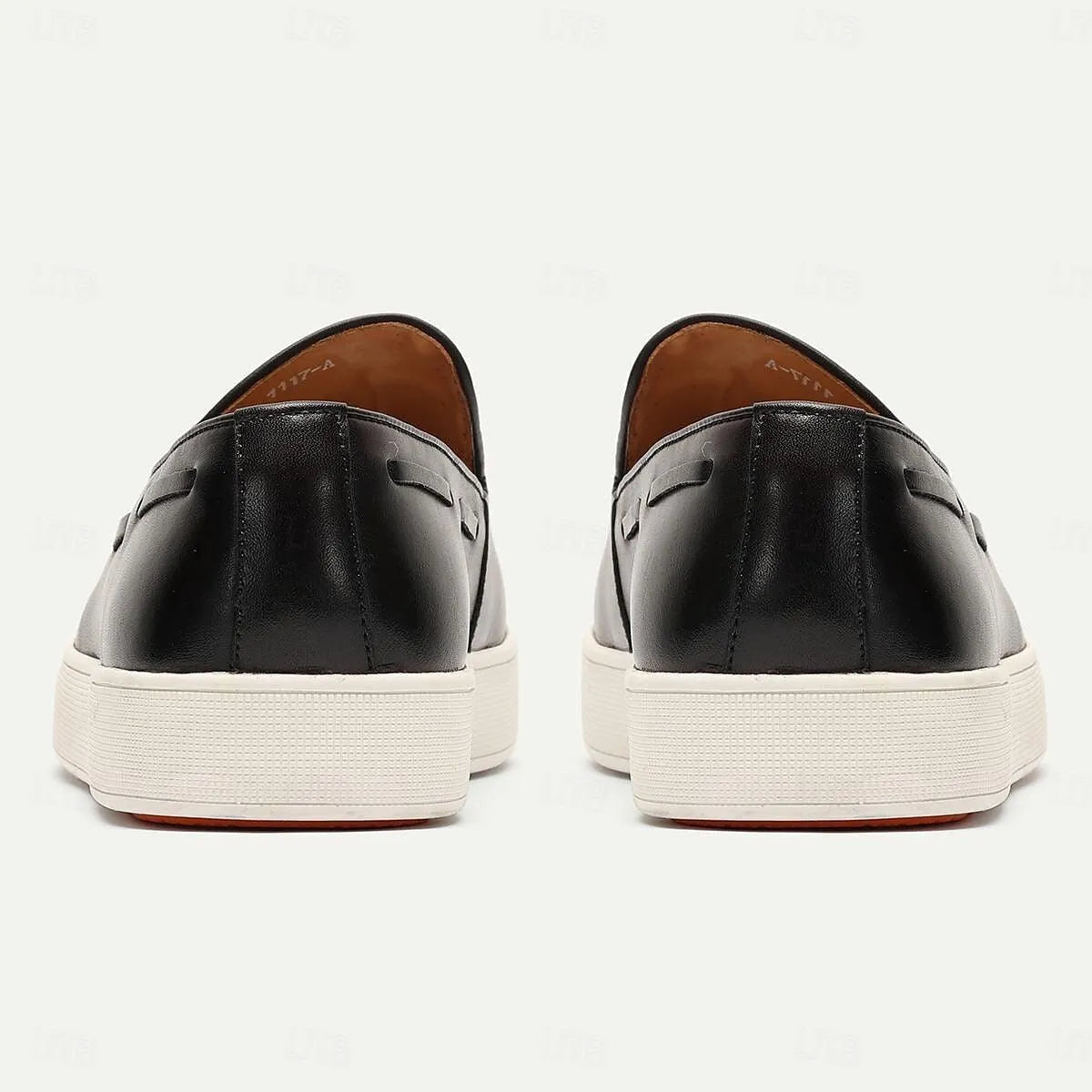 Men's Brown Leather Tassel Loafers with White Sole - Tokiyos