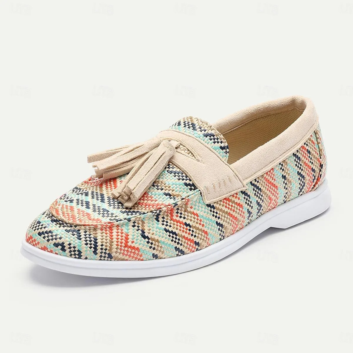 Men's Multicolor Woven Lace-Up Casual Shoes - Tokiyos