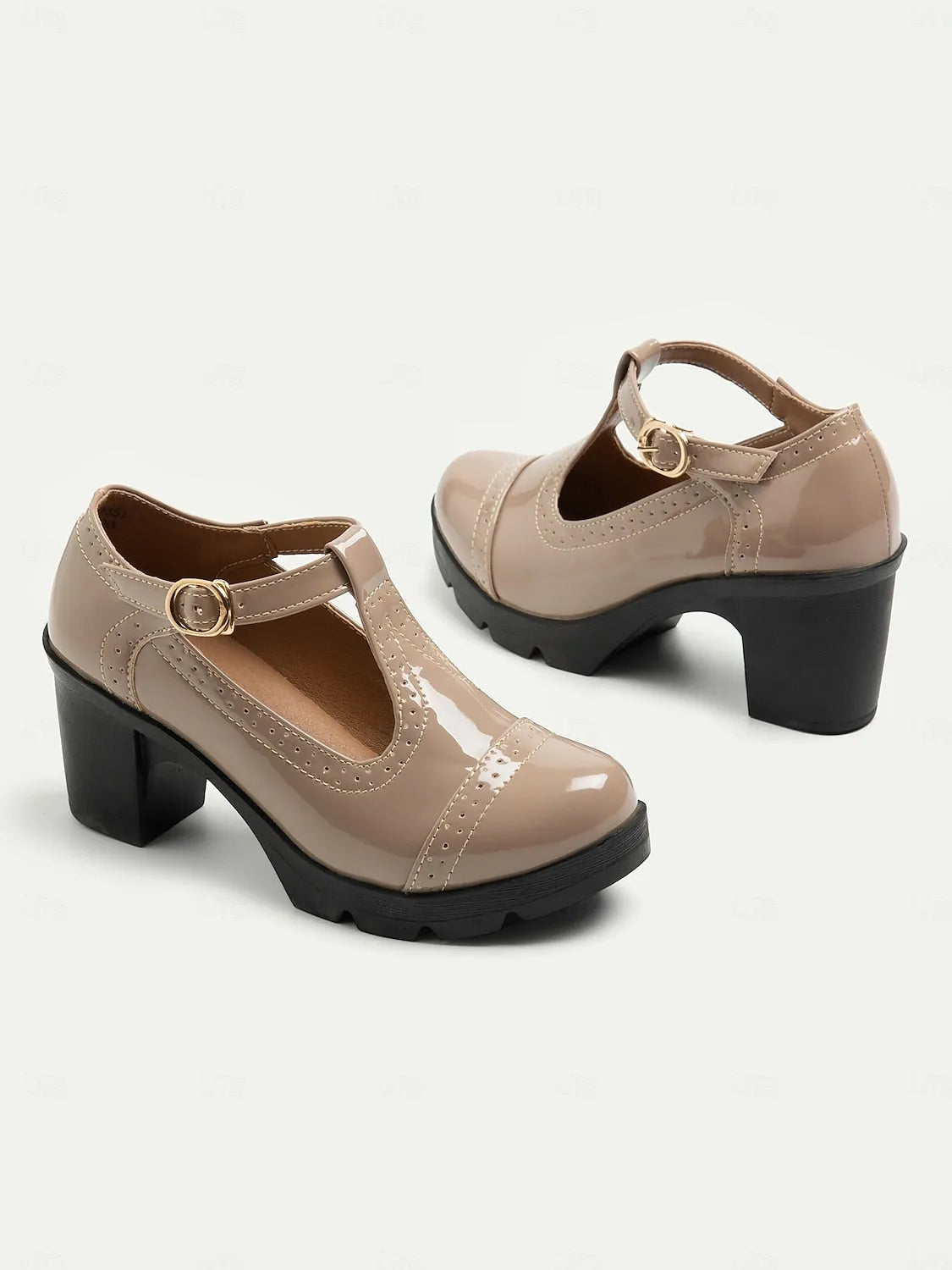 Women's Vintage T-Strap Chunky Heel Shoes