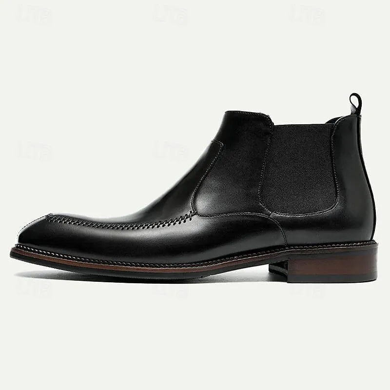 Men's Handmade Leather Chelsea Boots - 100% Cowhide with Detailed Stitching - Tokiyos