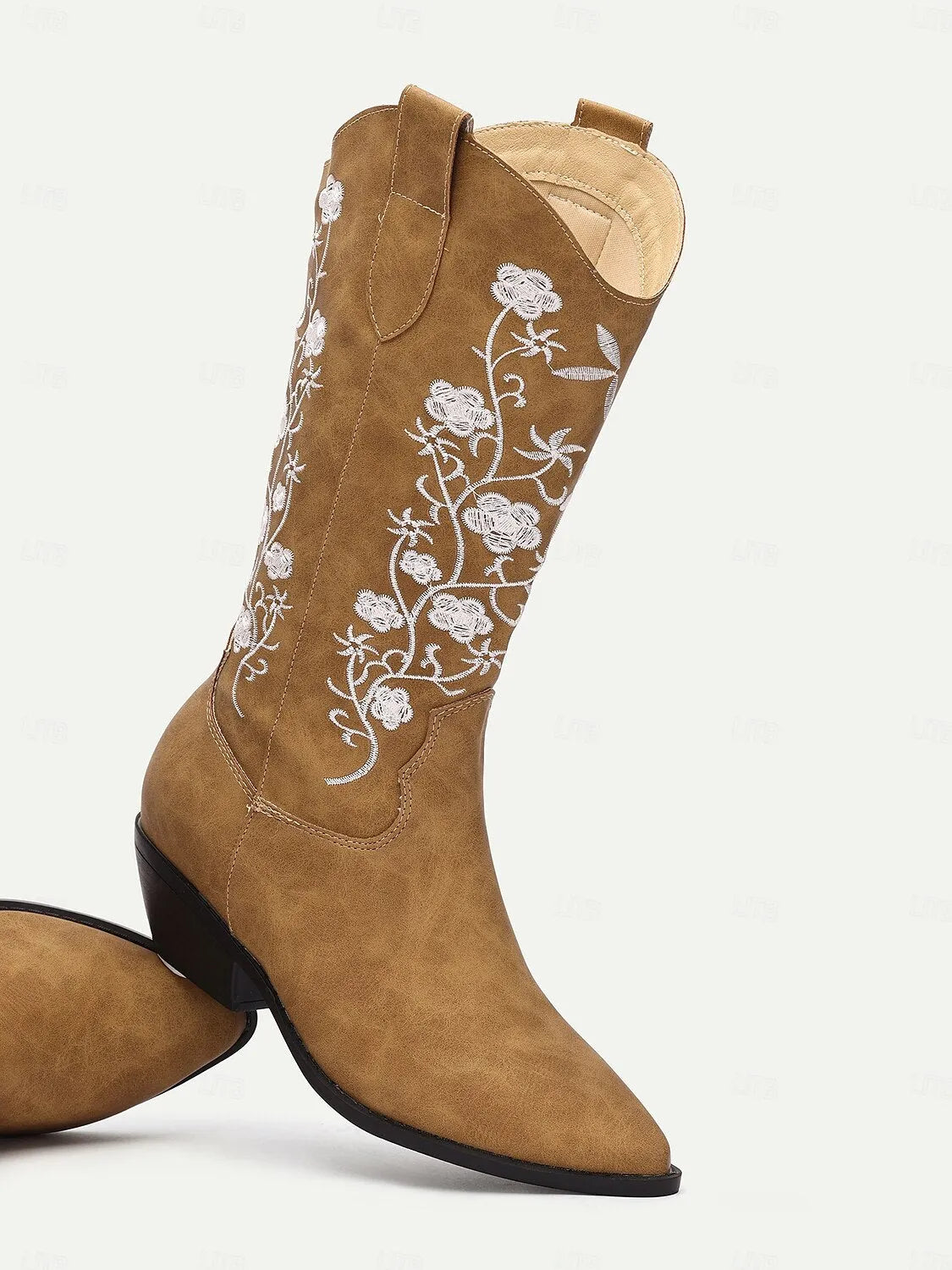 Women's Western Cowboy Boots with Floral Embroidery - Stylish and Comfortable Footwear for Country Events and Everyday Wear