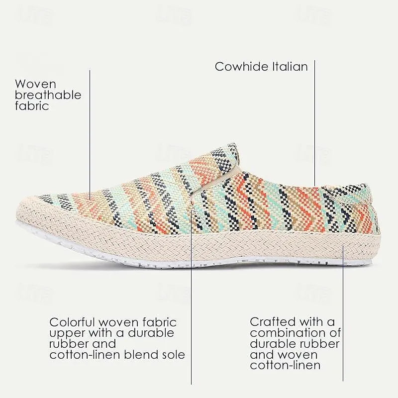 Men's Woven Slip-On Mules - Casual Summer Espadrilles - Tokiyos