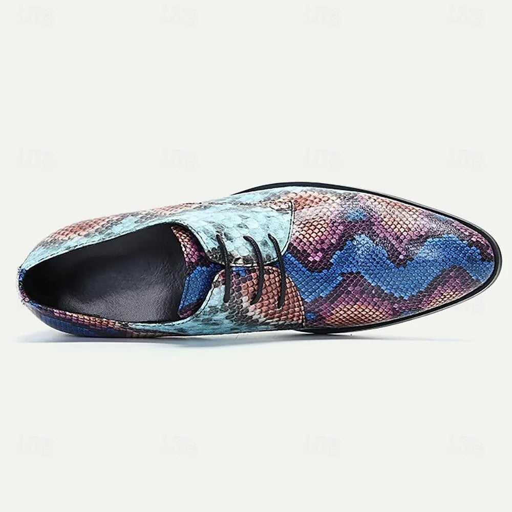 Men's Colorful Cowhide Leather Oxfords - Tokiyos