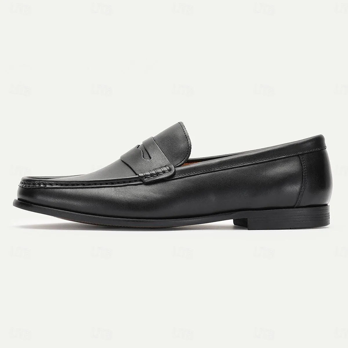 Men's Black Leather Penny Loafers - Tokiyos