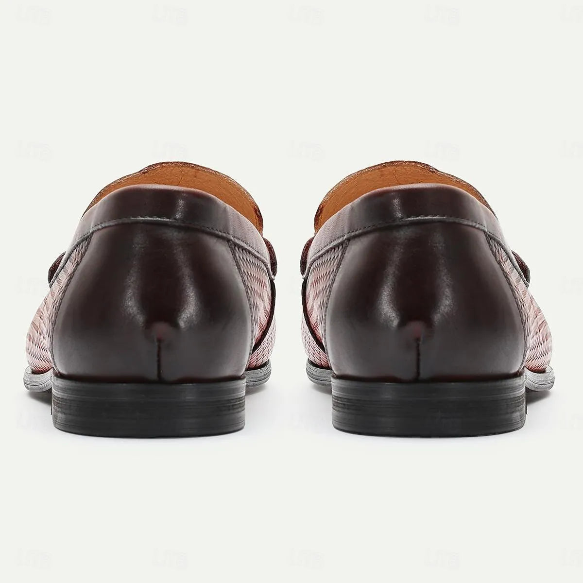 Men's Woven Leather Loafers in Rich Brown - Tokiyos