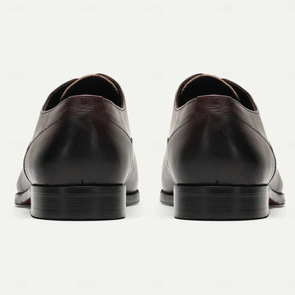 Men's Brown Leather Oxford Dress Shoe with Brogue Detail - Tokiyos