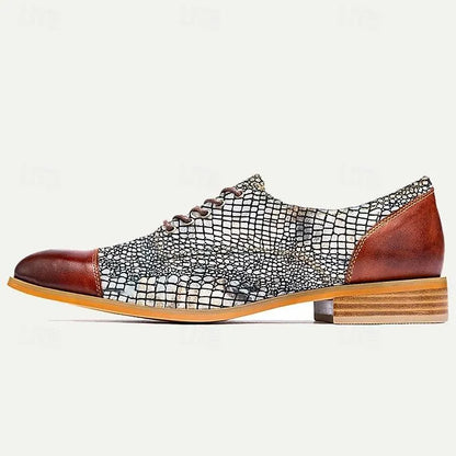 Men's Oxfords Crocodile-Emossed Texture Fabric-Dapper - Tokiyos