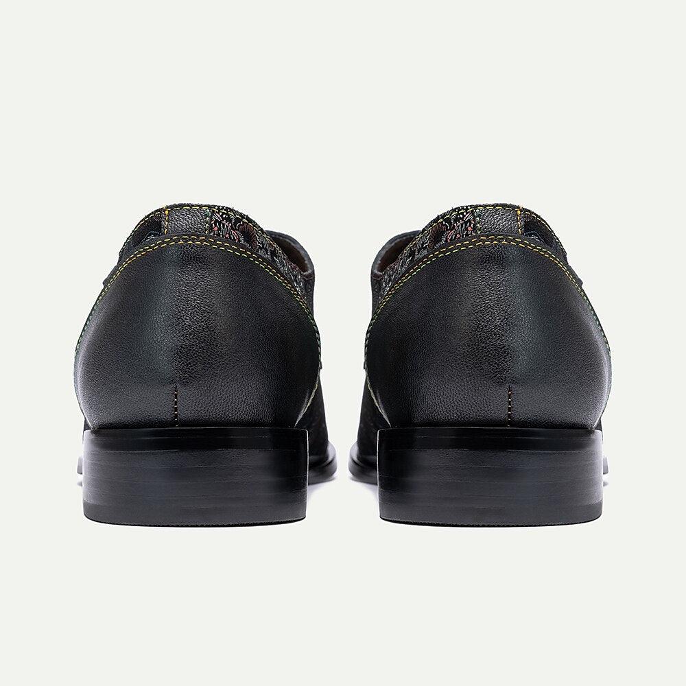 Men's Paisley-Print Brogue Oxford Shoes