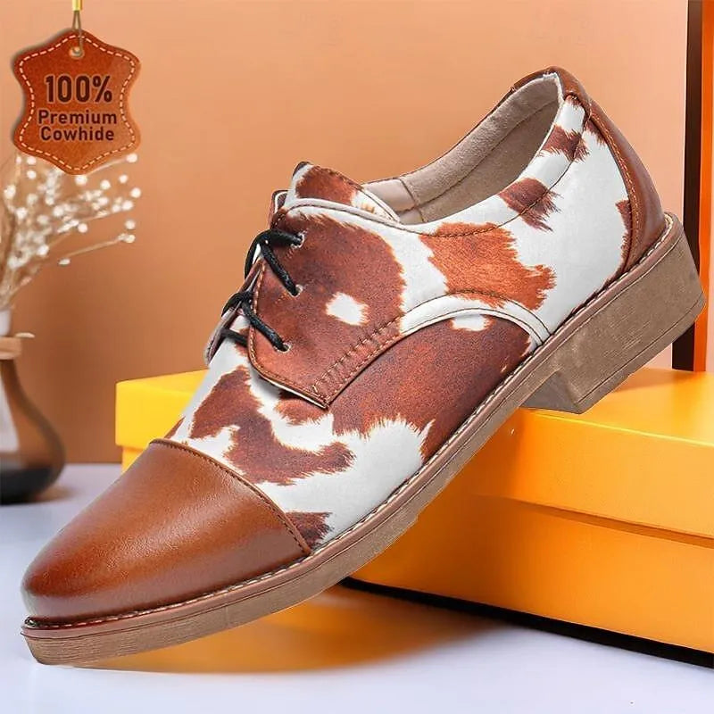 Men's Oxfords Italian Full-Grain Cowhide Pattern-Noble - Tokiyos